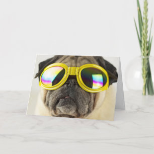 Pug with Goggles Card