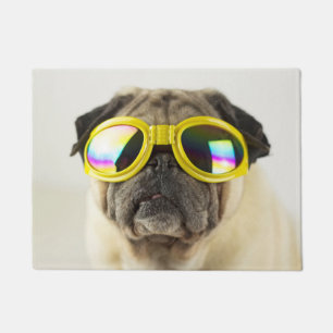 Pug with Goggles Doormat