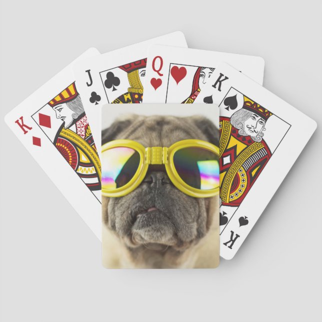 Pug with Goggles Playing Cards (Back)