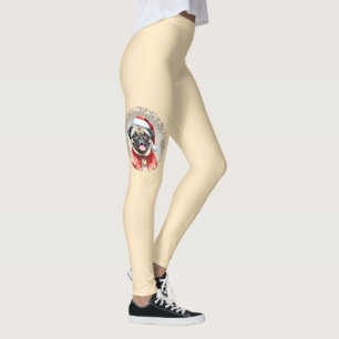 Pug With Santa Claus Outfit - Christmas 1 Leggings
