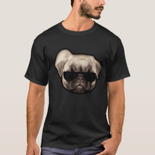 Pug With Shades Cool Chill Dog Humour T-Shirt