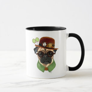 Pug with Steampunk Bowler Hat Mug