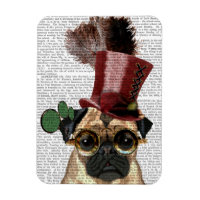 Pug with Steampunk Style Top Hat