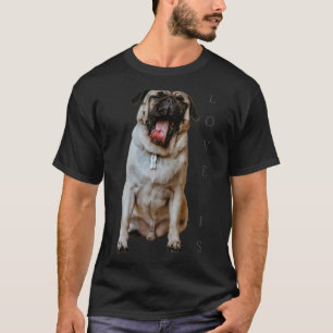 Pug Women Men Pug Mum Dad Life Love Dog Pet 3 T-Shirt