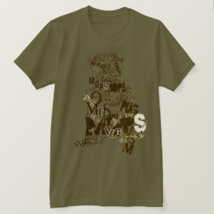 Pug Word Art green Colours T-Shirt