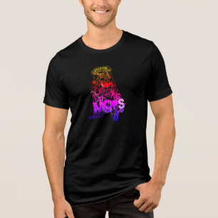 Pug Word Art Rainbow Colours  Tri-Blend Shirt