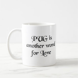 pug word coffee mug
