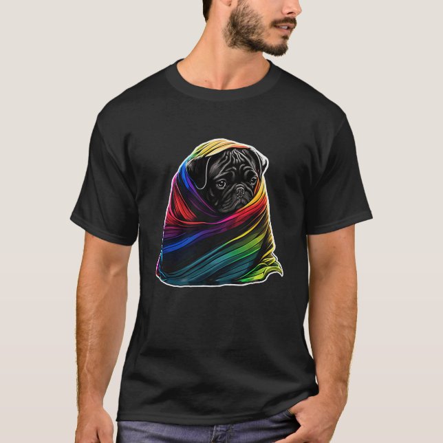 Pug Wrapped In a Blanket T-Shirt (Front)