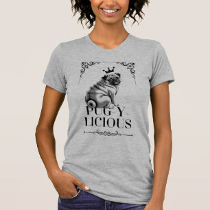 Pug-y-licious Pug Dog Mum Grey Tri-Blend Shirt