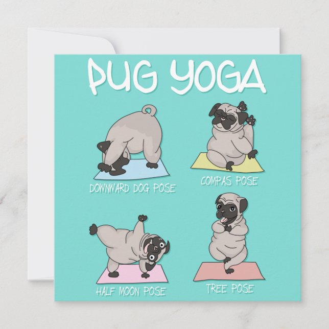 Pug Yoga Holiday Card (Front)