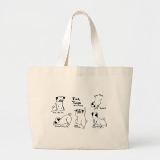 Pug Yoga Large Tote Bag