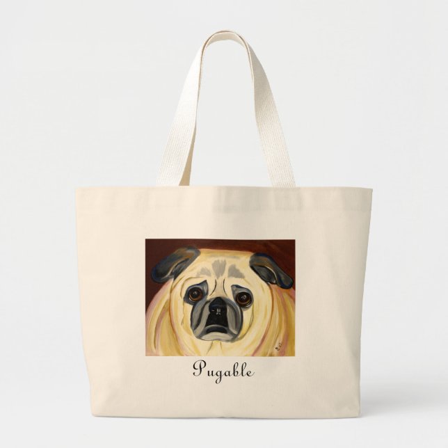 Pugable Large Tote Bag (Front)