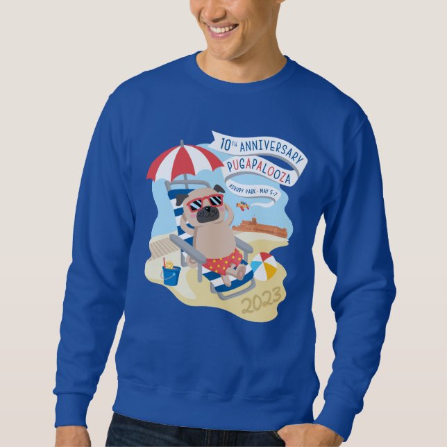 Pugapalooza Asbury Park 2023 Men's Sweatshirt (Front)
