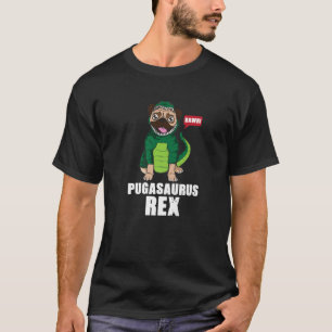 Pugasaurus Cute Rex Pug Funny Dinosaur Costume Dog T-Shirt
