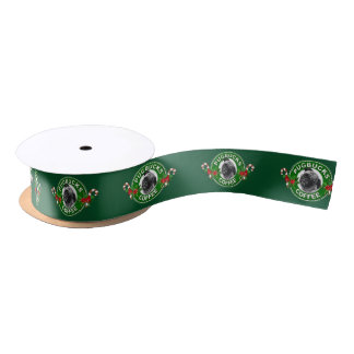 Pugbucks Coffee Christmas Ribbon Satin Ribbon