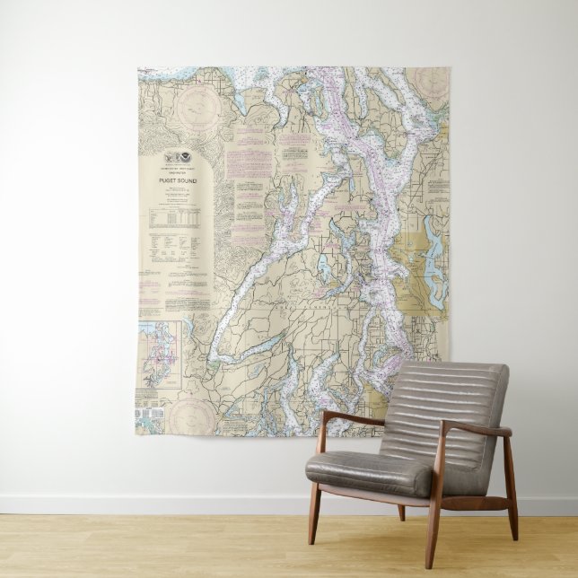 Puget Sound Nautical Chart 18440 Tapestry (In Situ)
