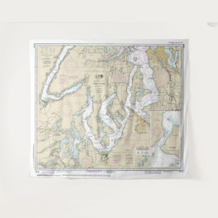 Puget Sound Southern Part Nautical Chart 18448 Tapestry