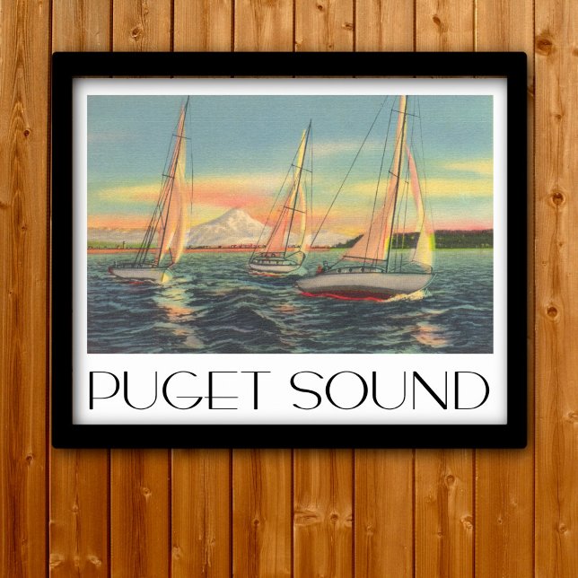 Puget Sound vintage travel style Poster (Creator Uploaded)