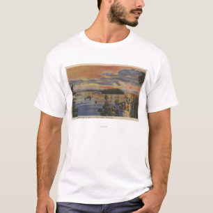Puget Sound, WA - Yacht Club Moorings at Sunset T-Shirt