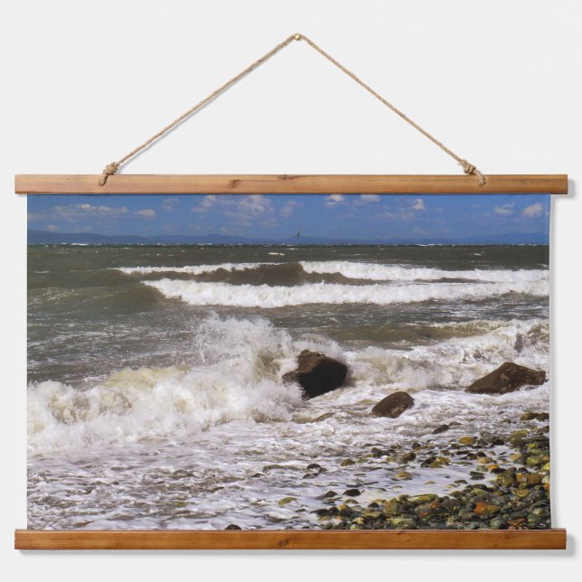 Puget Sound Washington Beach Photo  Hanging Tapestry (Front)
