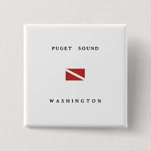 Puget Sound Washington Scuba Dive Flag 15 Cm Square Badge