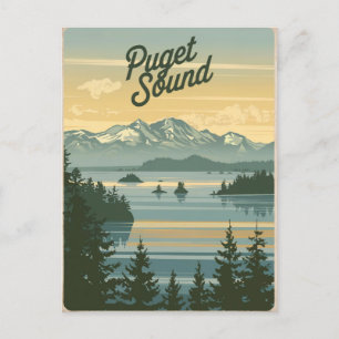 Puget Sound Washington Vintage  Postcard