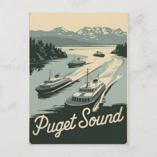 Puget Sound Washington Vintage Postcard