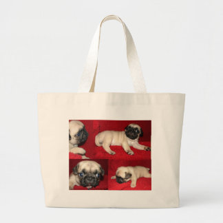 Puggies on the go! large tote bag