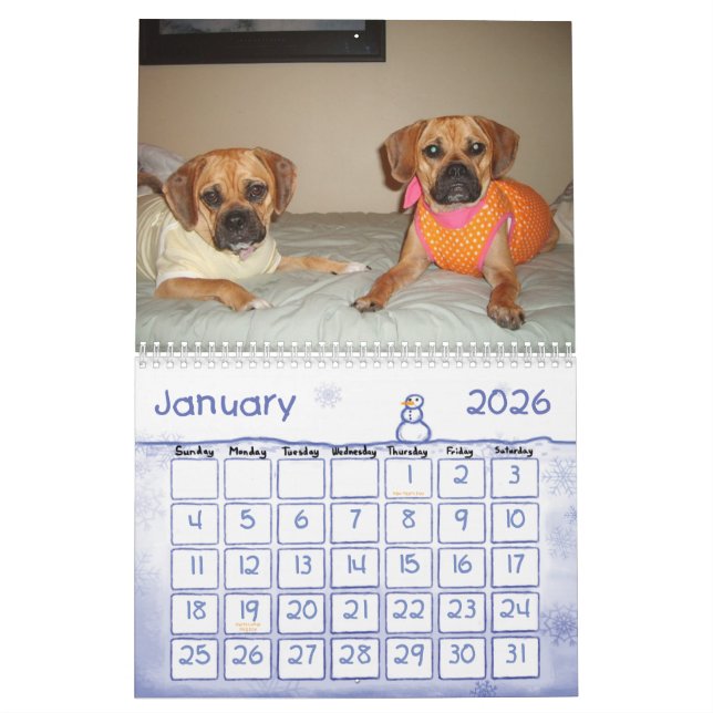 Puggle Calendar (Jan 2026)