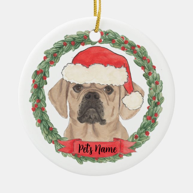 Puggle Ceramic Tree Decoration (Front)