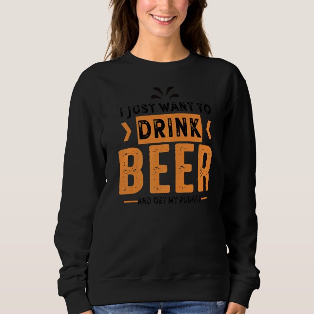 Puggle Dog  Beer  Dog Mum Sweatshirt (Front)
