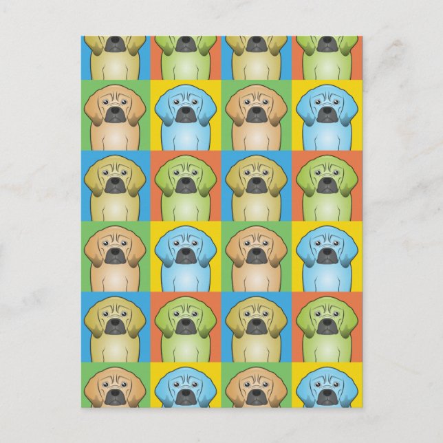 Puggle Dog Cartoon Pop-Art Postcard (Front)