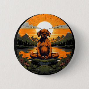 Puggle Dog Meditation Yoga Men Women Girls Kids 6 Cm Round Badge