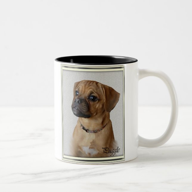 Puggle Lovers Gifts Two-Tone Coffee Mug (Right)