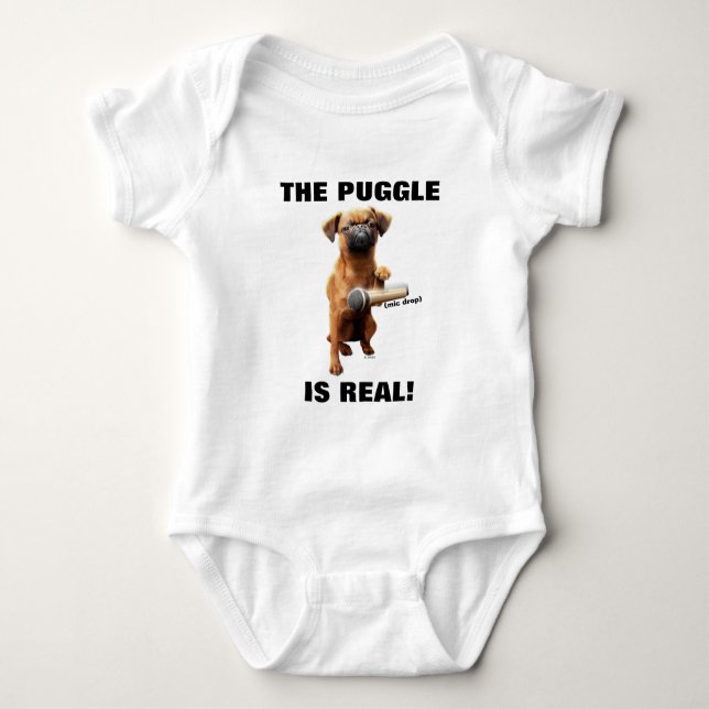 Puggle Mic Drop Baby Bodysuit (Front)