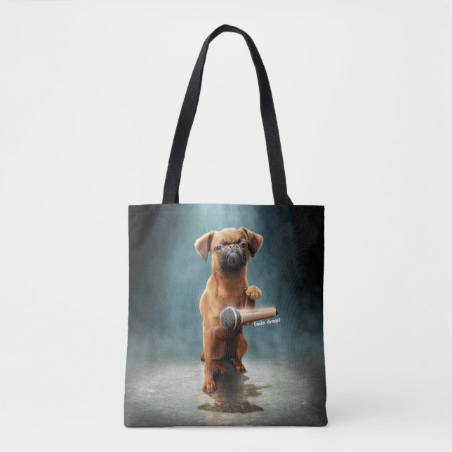 Puggle Mic Drop Tote Bag (Front)