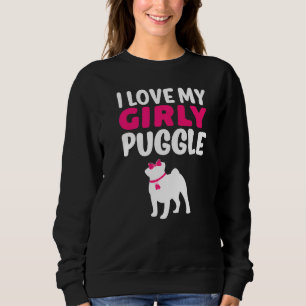 Puggle Pug Beagle  Girl Dog Girly Gender Reveal Cu Sweatshirt