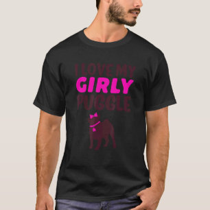 Puggle Pug Beagle Girl Dog Girly Gender Reveal Cu T-Shirt