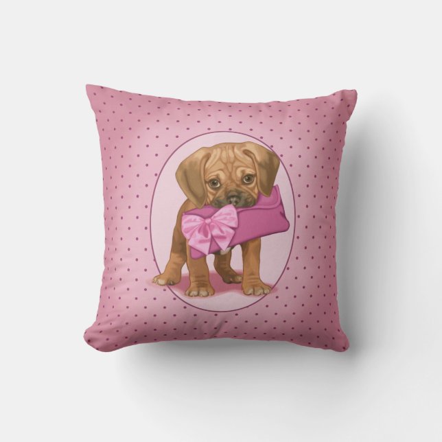 Puggle Puppy and Clutch Cushion (Front)