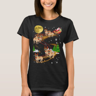 Puggle Reindeer Christmas Dog Riding Santa Xmas Gi T-Shirt