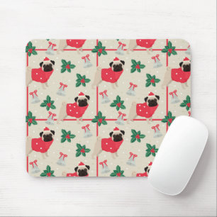 Puggy Christmas Mouse Pad