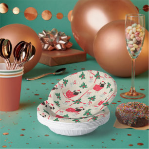 Puggy Christmas Paper Bowls Paper Plate