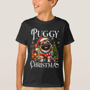 Puggy Christmas Pug Xmas Pug Santa Claus Pug  T-Shirt