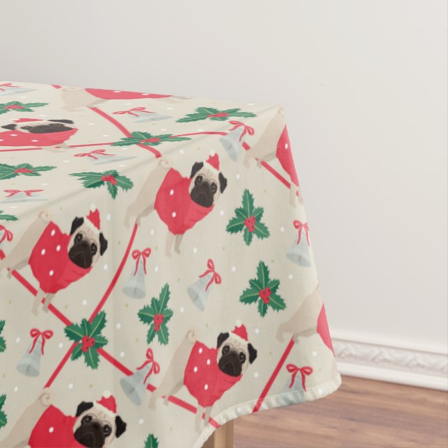 Puggy Christmas Tablecloth (In Situ)