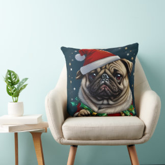 Puggy Claus Collection Cushion