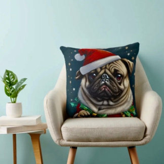 Puggy Claus Collection Cushion