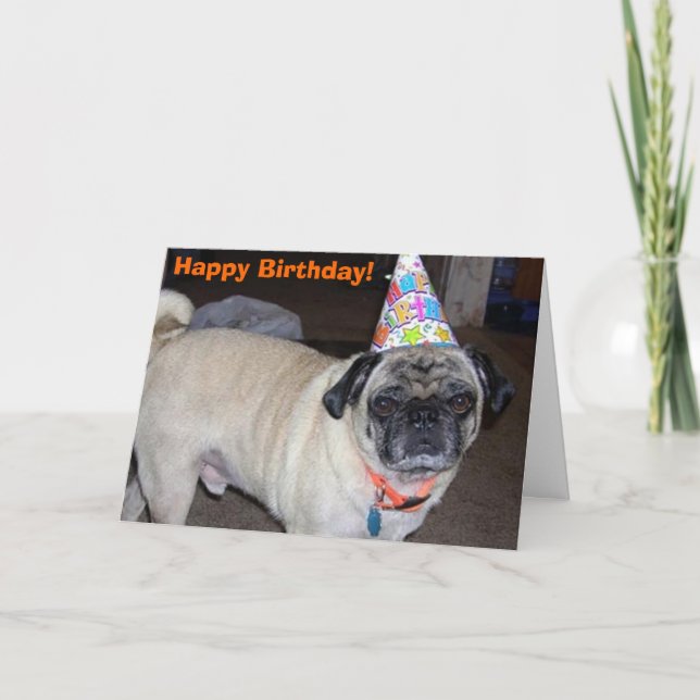 Puggy Greetings: Birthday Card (Front)