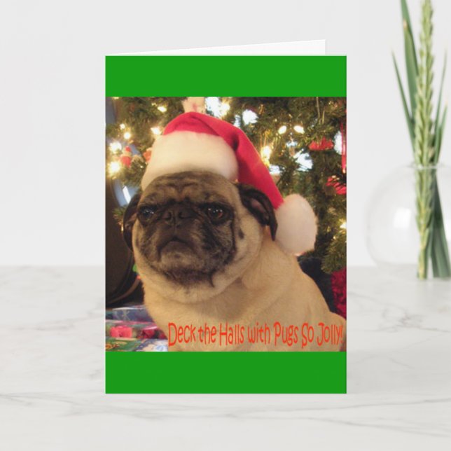 Puggy Greetings: Christmas Holiday Card (Front)