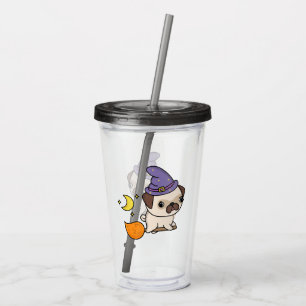 Puggy Witch Acrylic Tumbler