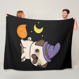 Puggy Witch Fleece Blanket